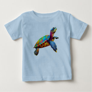 Camiseta De Bebé Tortuga marina multicolor