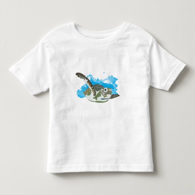 Camiseta De Bebé Tortuga marina nadando (Anverso)