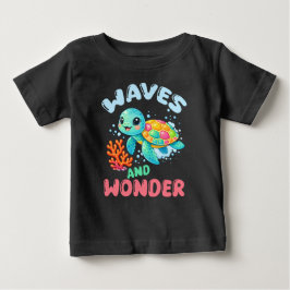 Camiseta De Bebé Tortuga Marina Olas y Maravillas Niños