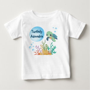 Camiseta De Bebé Tortuga Marina Pequeña Cría Turtley Adorable