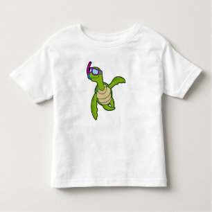 Camiseta De Bebé Tortuga nadando con Snorkel