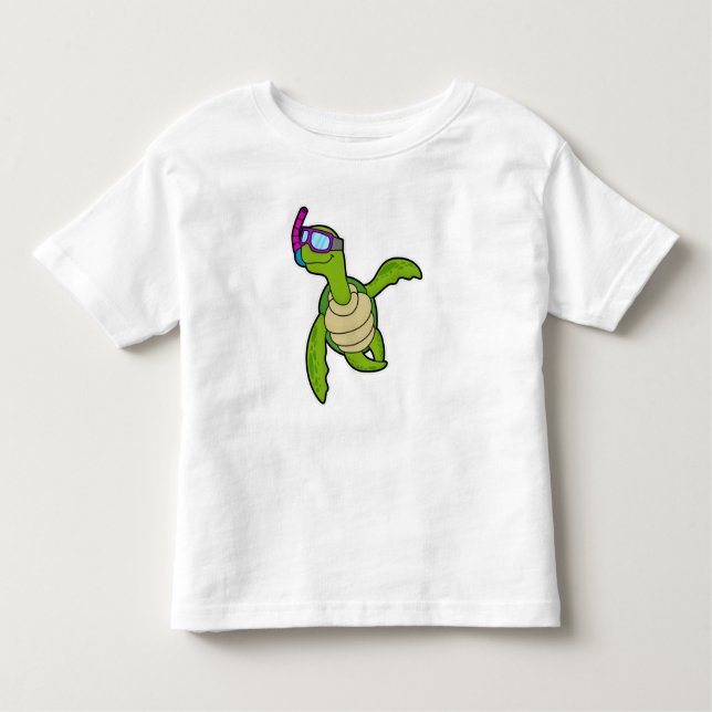 Camiseta De Bebé Tortuga nadando con Snorkel (Anverso)
