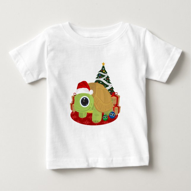 Camiseta De Bebé Tortuga navidad (Anverso)