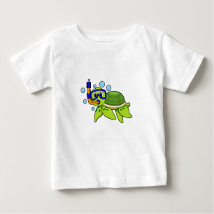 Camiseta De Bebé Tortuga para bucear con tubo