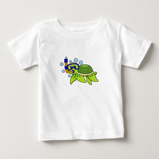 Camiseta De Bebé Tortuga para bucear con tubo (Anverso)