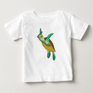 Camiseta De Bebé Tortuga para bucear con tubo