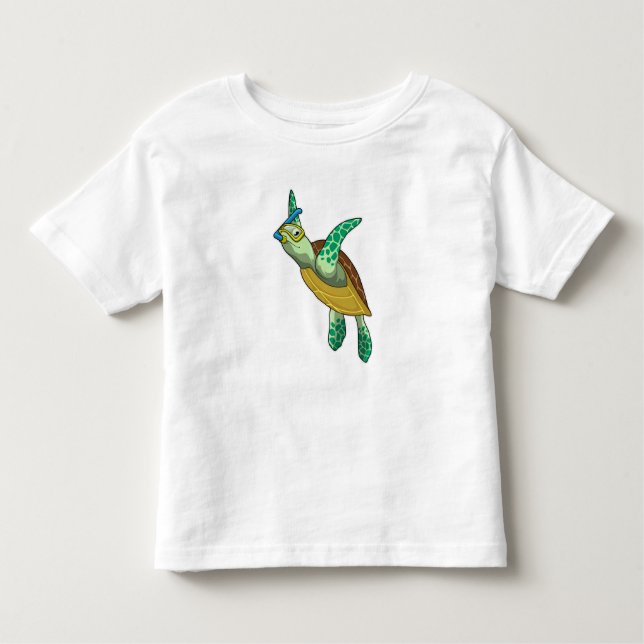 Camiseta De Bebé Tortuga para bucear con tubo (Anverso)
