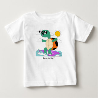 Camiseta De Bebé Tortuga Surfista Genial con Gafas de Sol