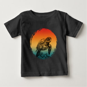 Camiseta De Bebé tortuga verano océano atardecer