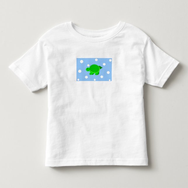 Camiseta De Bebé Tortuga Verde Nadadora (Anverso)