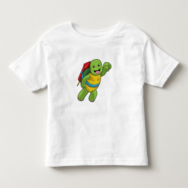 Camiseta De Bebé Tortuga volando con cohetes (Anverso)