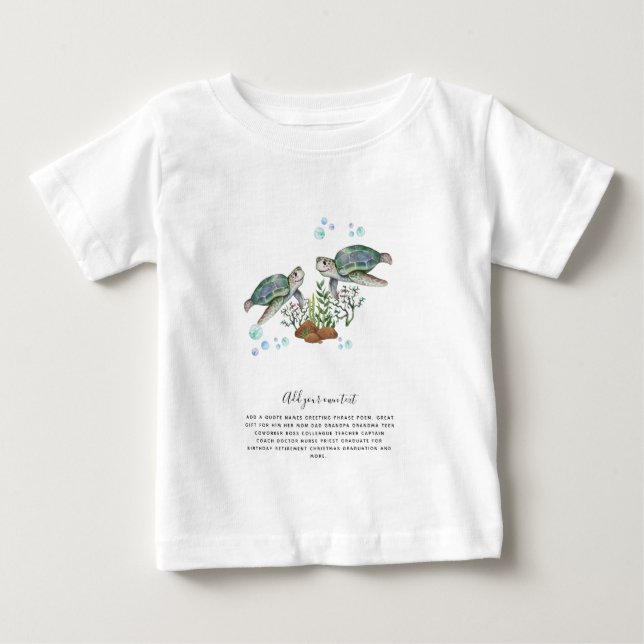 Camiseta De Bebé TORTUGAS DE MAR personalizadas (Anverso)