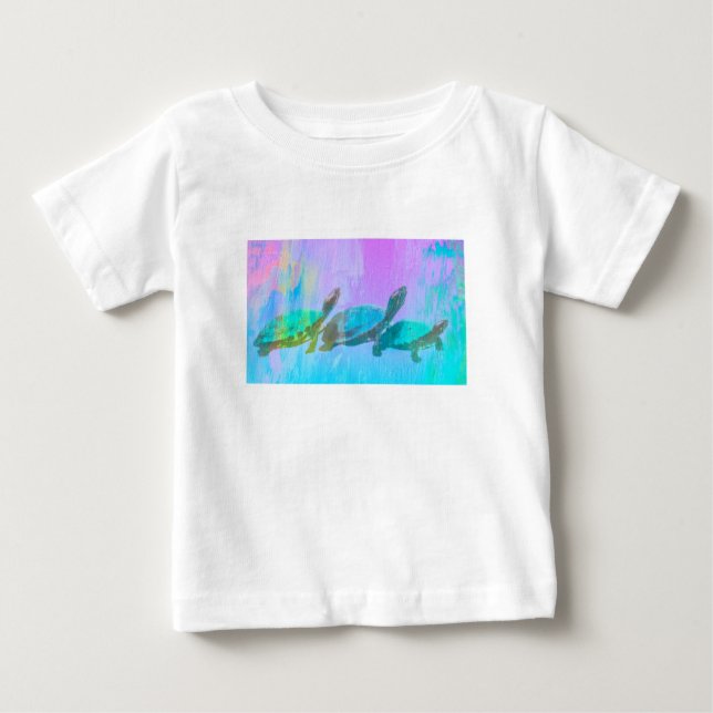 Camiseta De Bebé tortugas de neón (Anverso)