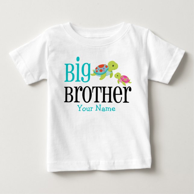 Camiseta De Bebé Tortugas marinas de Gran Hermano Personalizadas (Anverso)