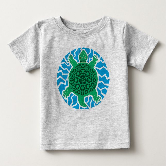 Camiseta De Bebé Tortugas marinas, reciclaje (Anverso)