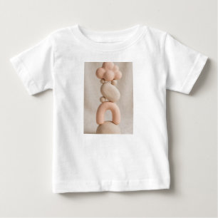 Camiseta De Bebé Tótem Vertical Abstracto de Arcilla Minimalista Su