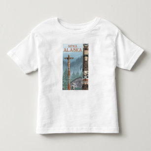 Camiseta De Bebé Tótemes de Alaska - Sitka, Alaska