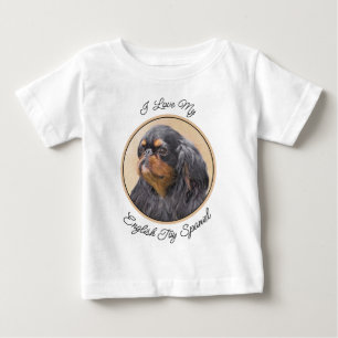 Camiseta De Bebé Toy English Spaniel Pintura Original Arte Animal