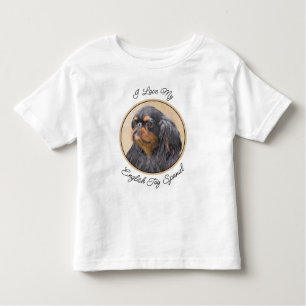 Camiseta De Bebé Toy English Spaniel Pintura Original Arte Animal