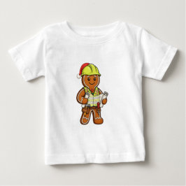 Camiseta De Bebé Trabajador de Construcción de Pan de Jengibre Navi