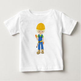 Camiseta De Bebé Trabajador de la Construcción, Cabello Rubio, Chic