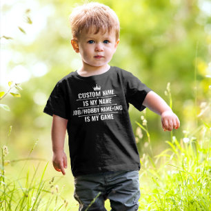 Camiseta De Bebé Trabajo divertido personalizado y nombre de aficio