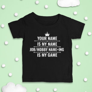 Camiseta De Bebé Trabajo divertido personalizado y nombre de aficio