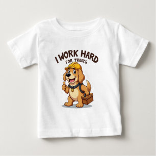 Camiseta De Bebé Trabajo duro para tratar a divertida turista dorad
