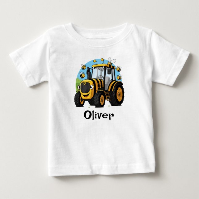 Camiseta De Bebé Tractor Abejorro Lindo (Anverso)