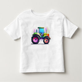 Camiseta De Bebé Tractor arcoiris espumoso para niños y chicas