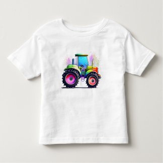 Camiseta De Bebé Tractor arcoiris espumoso para niños y chicas