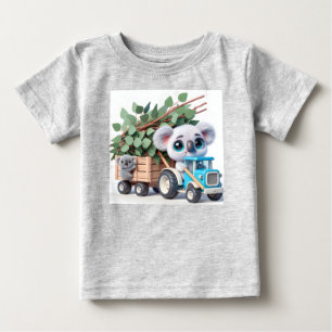 Camiseta De Bebé Tractor azul claro con bebé Koala