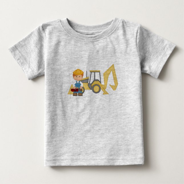Camiseta De Bebé Tractor Backhoe (Anverso)
