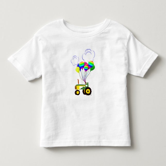 Camiseta De Bebé Tractor con globos (Anverso)
