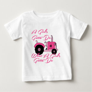 Camiseta De Bebé Tractor de Chicas rosados