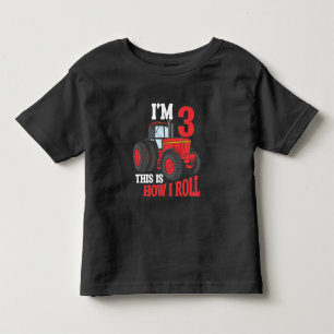 Camiseta De Bebé Tractor de tercer cumpleaños amante de niño de 3