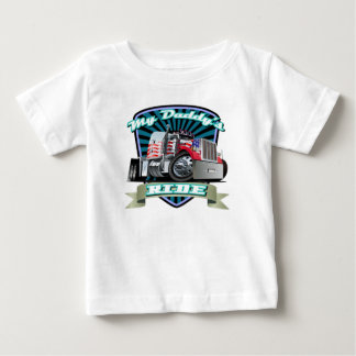 Camiseta De Bebé Tractor remolque blanco y del azul rojo semi