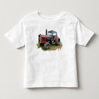 Camiseta De Bebé Tractor rojo de Massey Ferguson en el campo