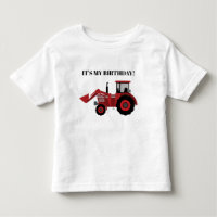 Tractor Rojo Es Mi Cumpleaños Personalizado