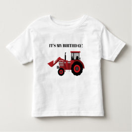 Camiseta De Bebé Tractor rojo es mi cumpleaños personalizado