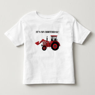 Camiseta De Bebé Tractor rojo es mi cumpleaños personalizado