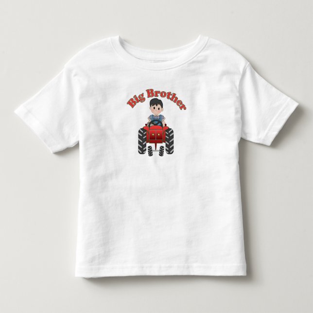 Camiseta De Bebé Tractor Rojo Hermano Mayor (Anverso)