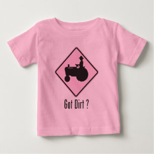 Camiseta De Bebé Tractor Sucio Lt. Pink