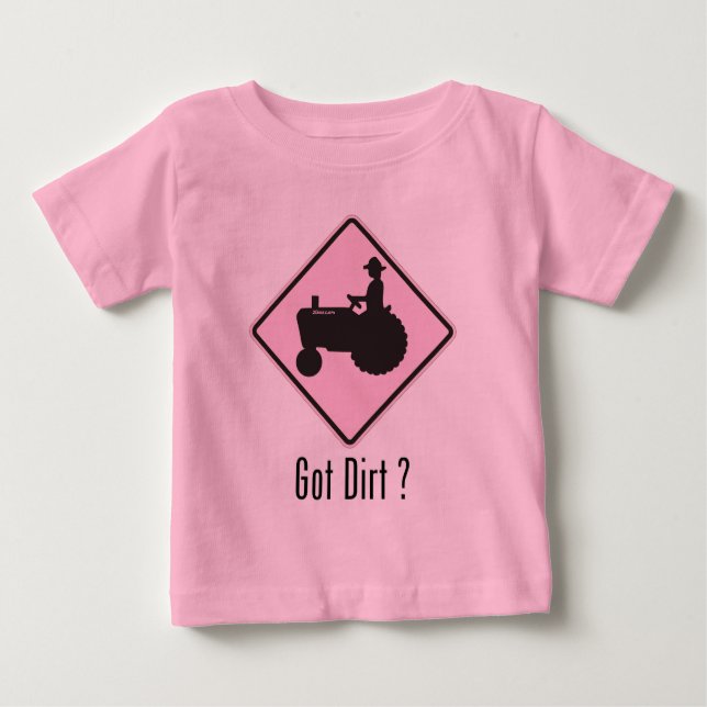 Camiseta De Bebé Tractor Sucio Lt. Pink (Anverso)