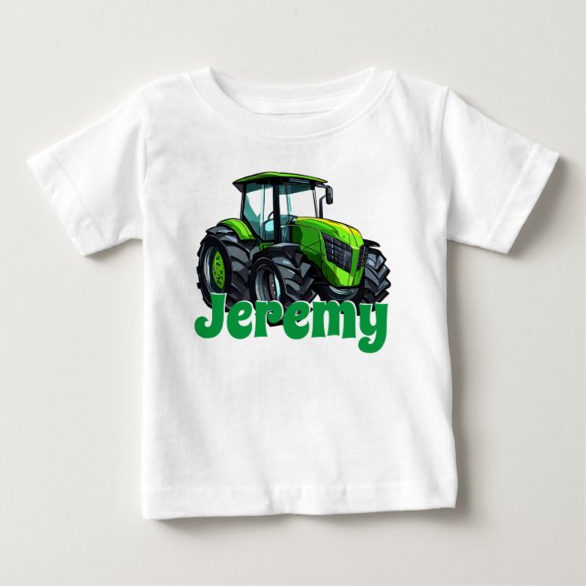 Camiseta De Bebé Tractor verde moderno Guay (Anverso)