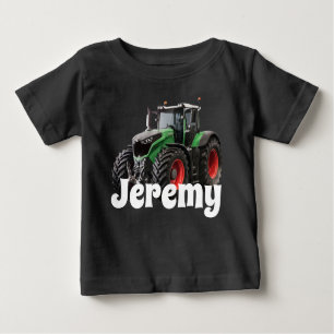 Camiseta De Bebé Tractor verde moderno personalizado