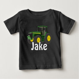 Camiseta De Bebé Tractor verde personalizado