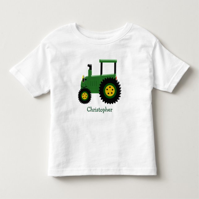 Camiseta De Bebé Tractor verde personalizado (Anverso)