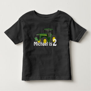 Camiseta De Bebé Tractor verde personalizado con edad