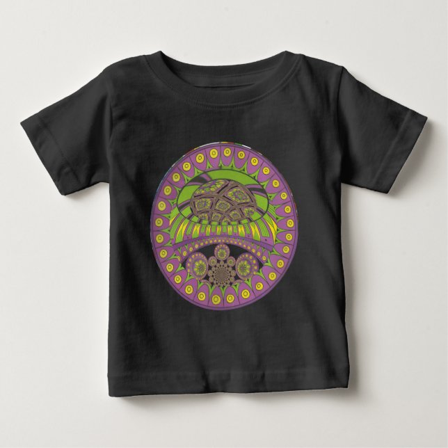 Camiseta De Bebé Tradicional kaleidoscopio africano púrpura y amari (Anverso)
